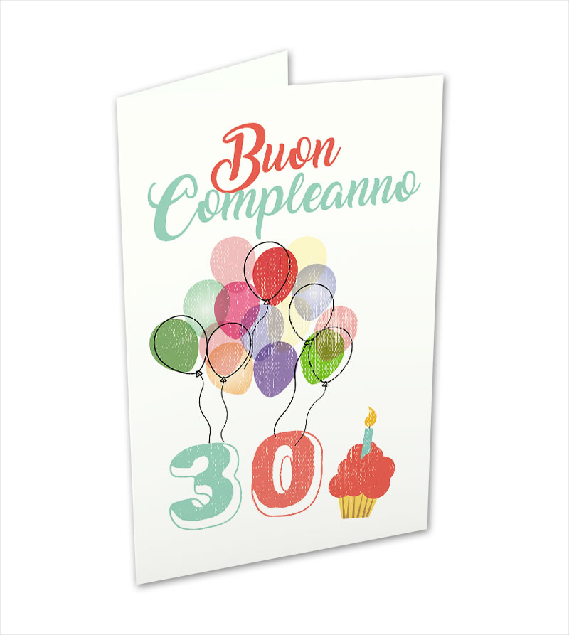 Biglietto Compleanno 30 anni palloncini